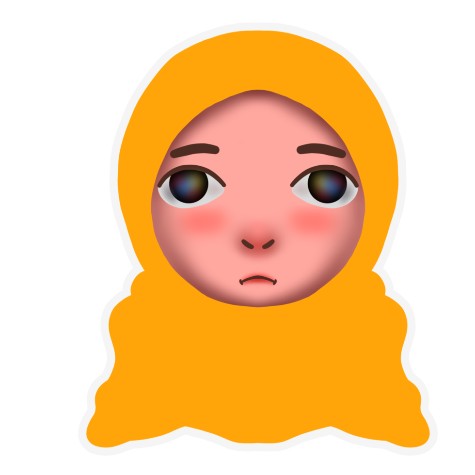 Cute Cartoon Hijab Muslimah Girl png