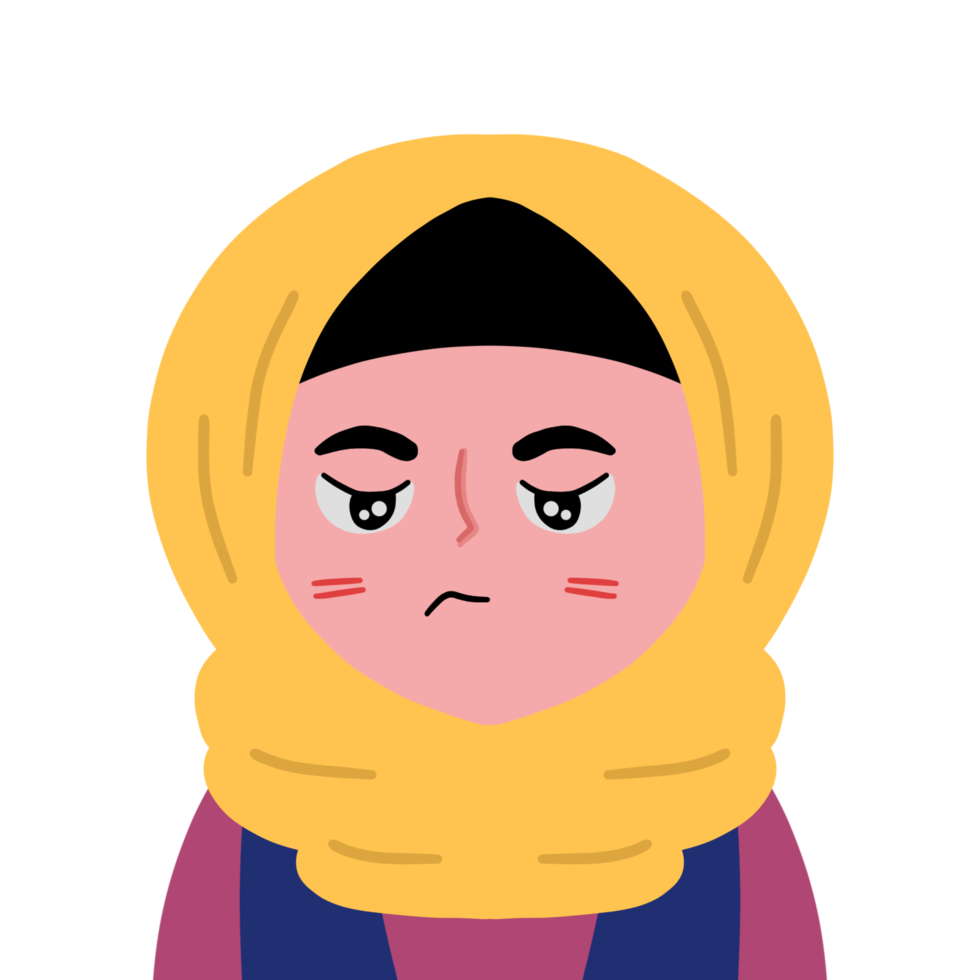 linda caricatura hijab muslimah niña png