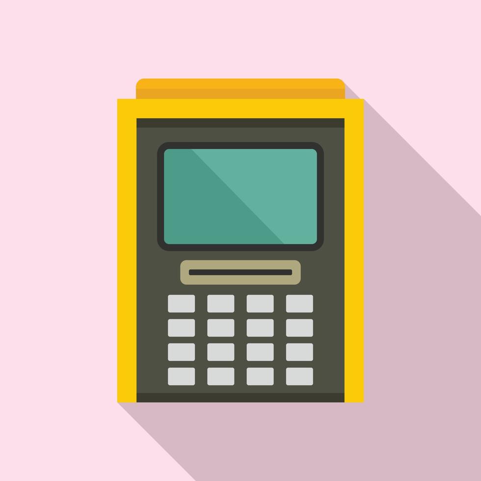 Atm cash debit icon, flat style vector