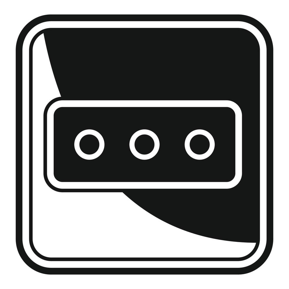 Power socket icon, simple style vector