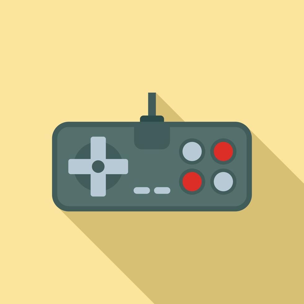 Retro game joystick icon, flat style vector