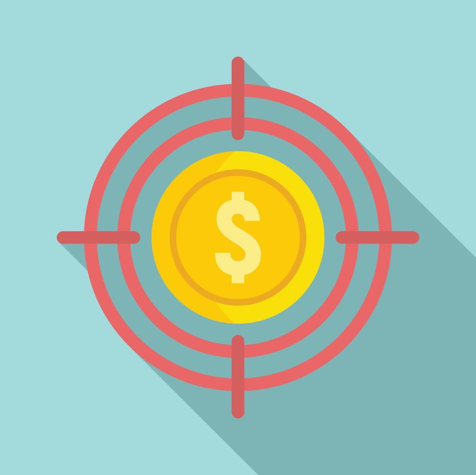 Target money remarketing icon, flat style vector