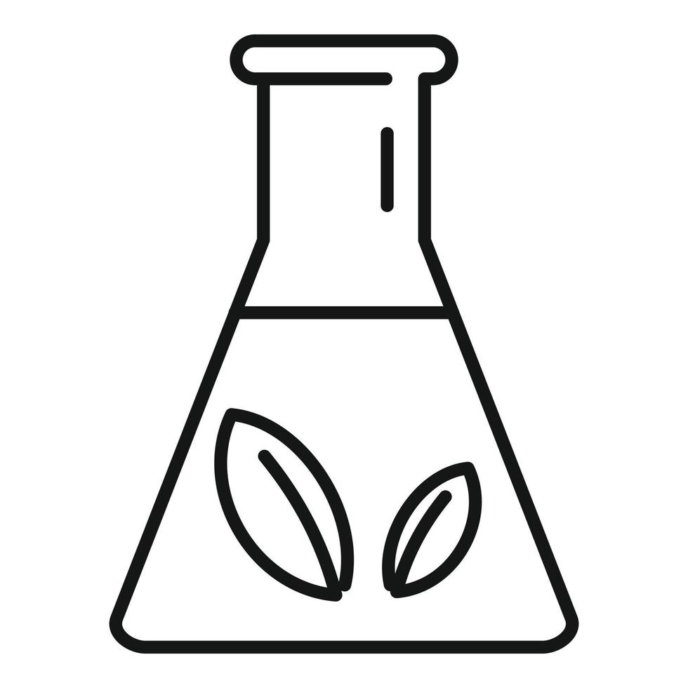 Lab homeopathy flask icon, outline style vector