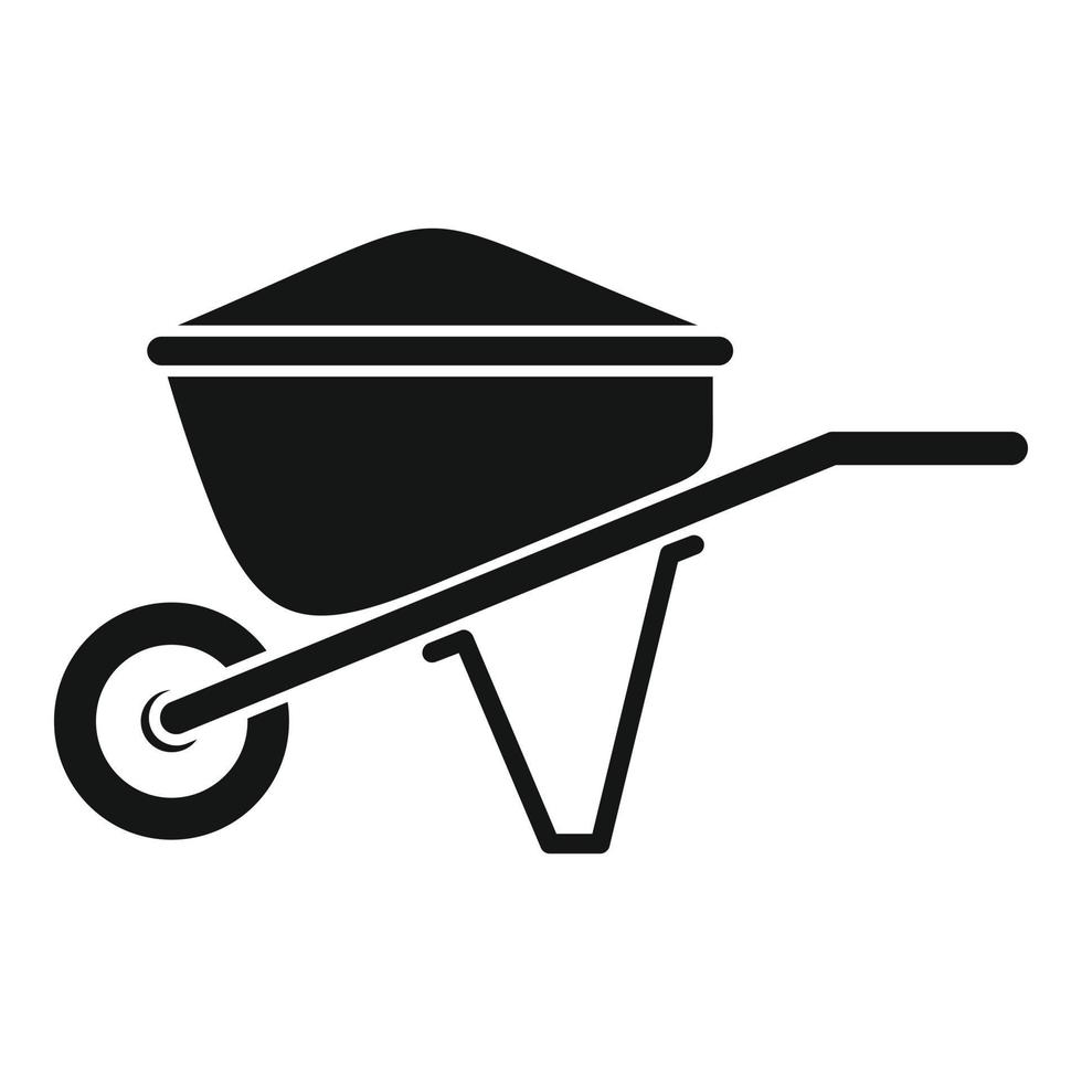 Construction wheelbarrow icon, simple style vector