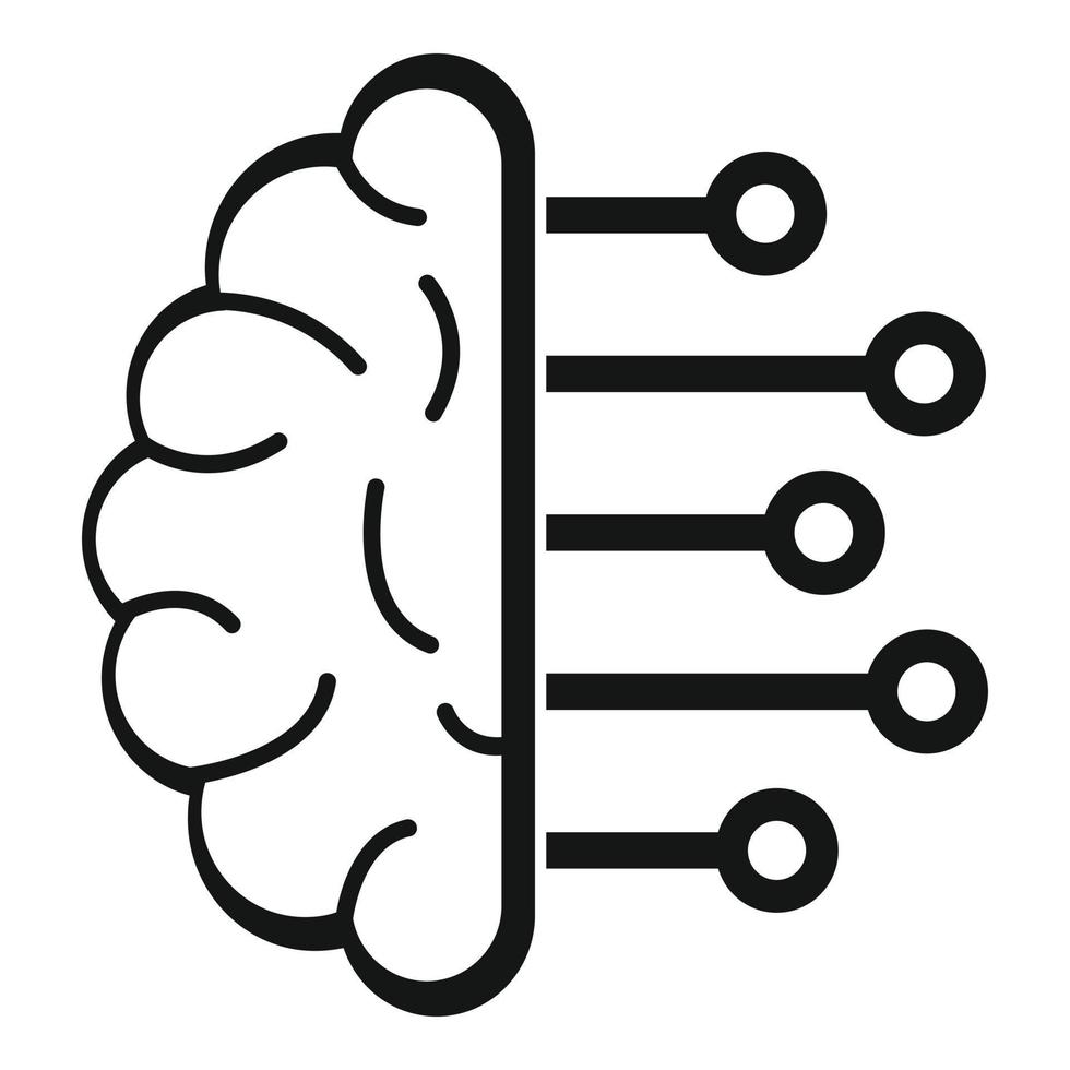 Smart brain analysis icon, simple style vector