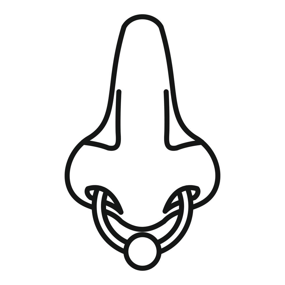 Nose ring piercing icon, outline style vector