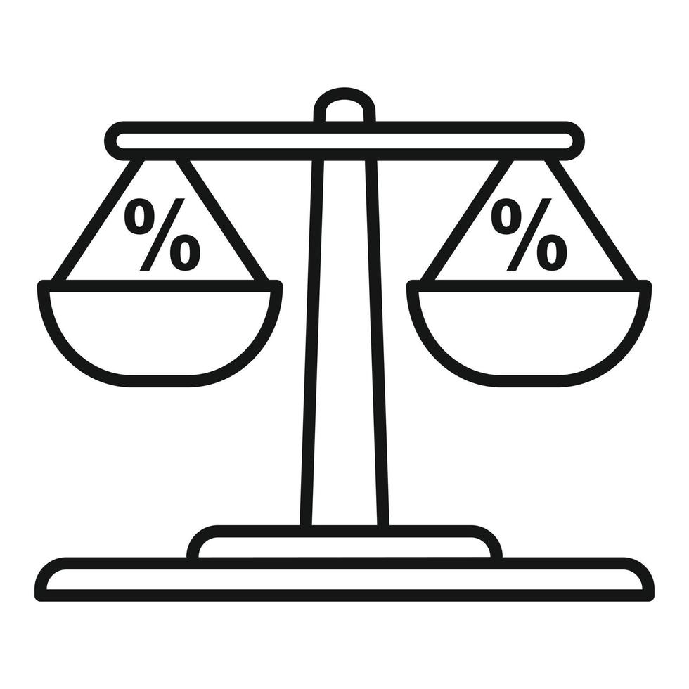 Tax percent balance icon, outline style vector