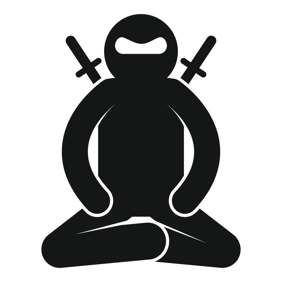 icono de relajación ninja, estilo simple vector