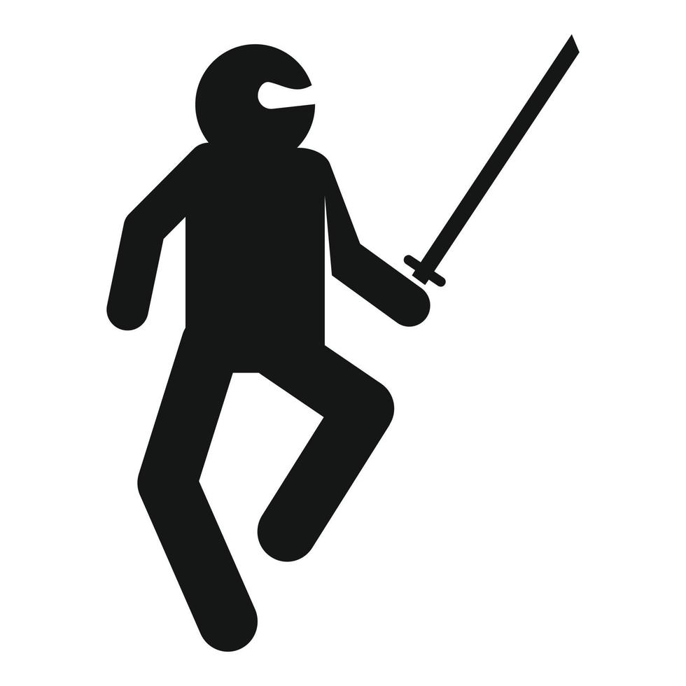 icono de hombre ninja, estilo simple vector