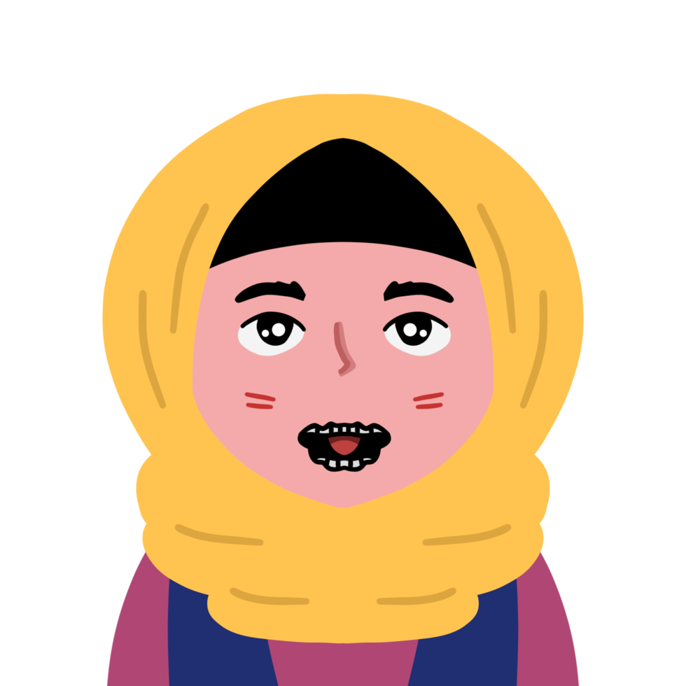 linda garota de desenho animado hijab muslimah png