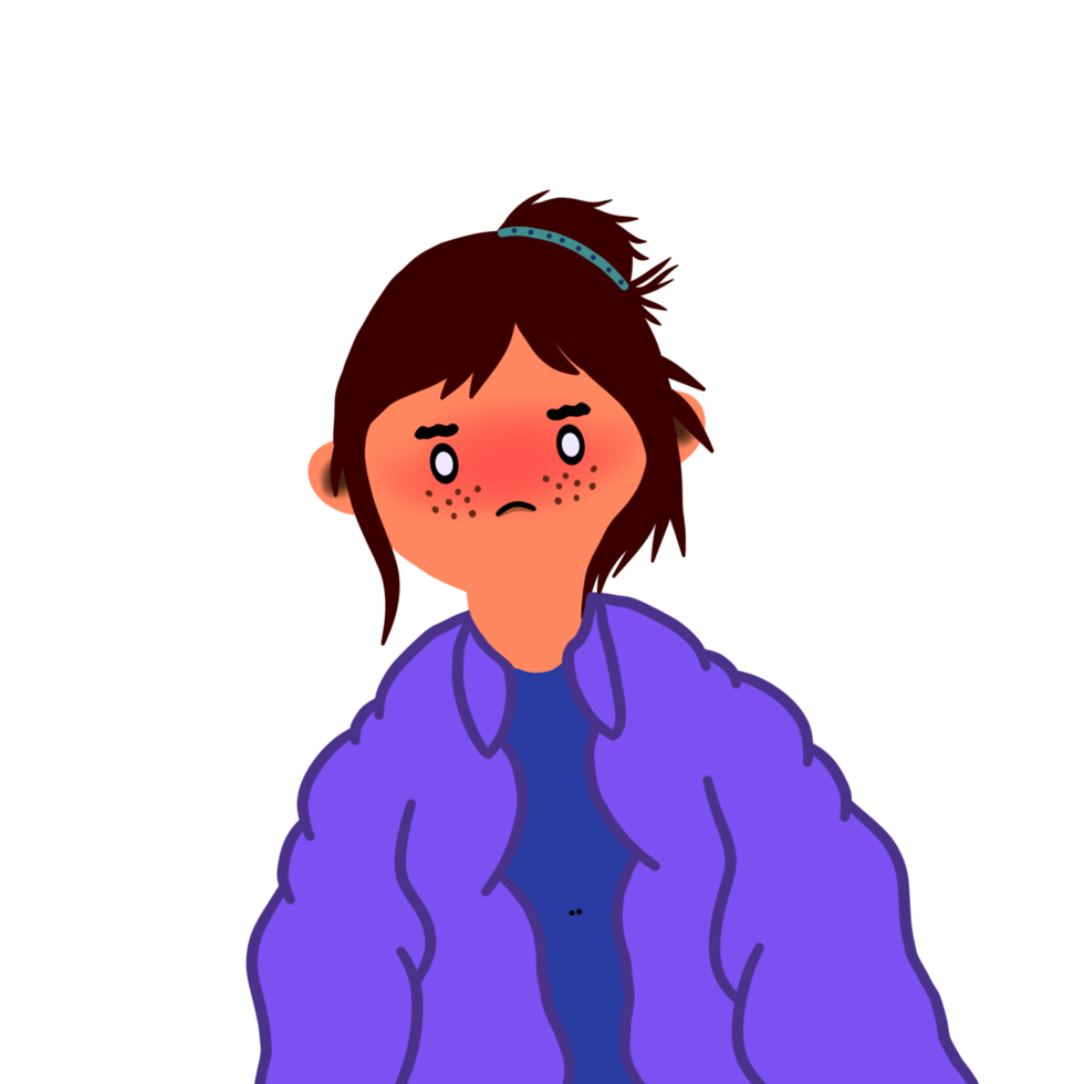 mignon expression fille dessin animé png