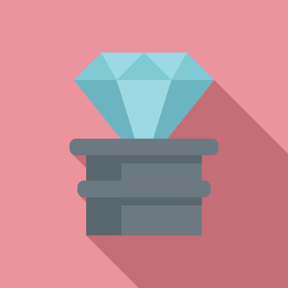 icono de premio de videojuego de diamante, estilo plano vector