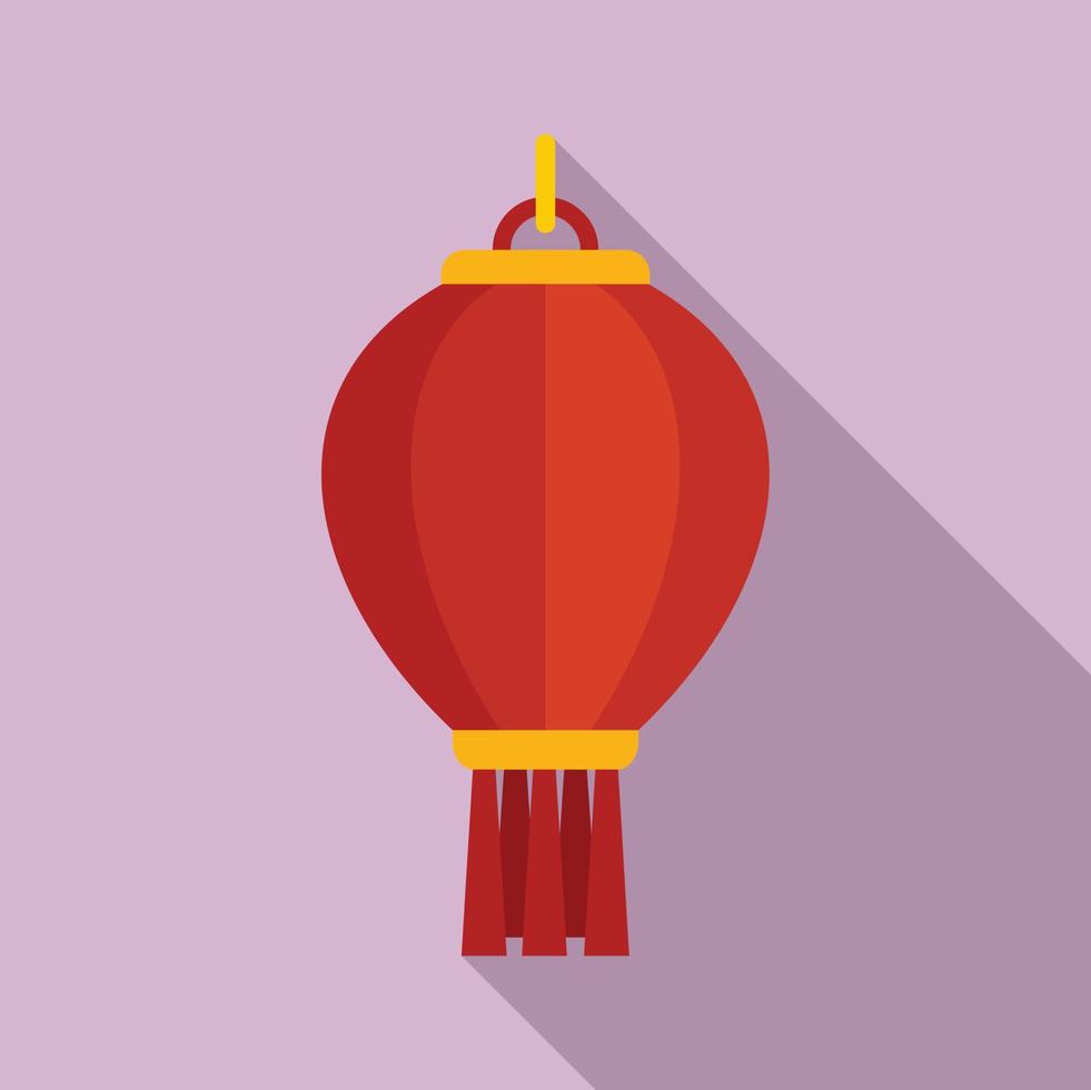 China lantern icon, flat style vector