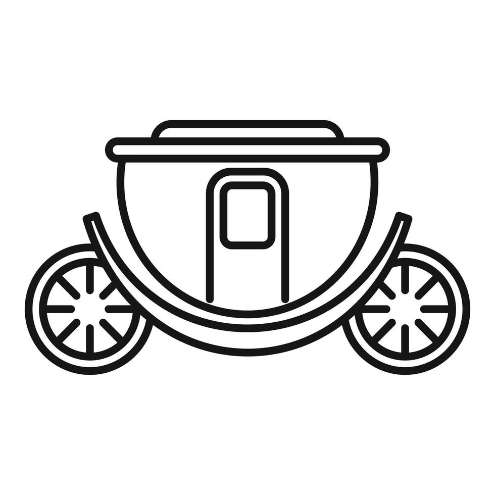 icono de carruaje de berlina, estilo de esquema vector