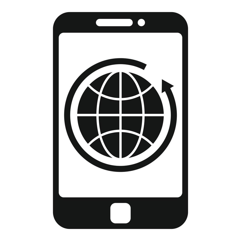 Global smartphone remarketing icon, simple style vector