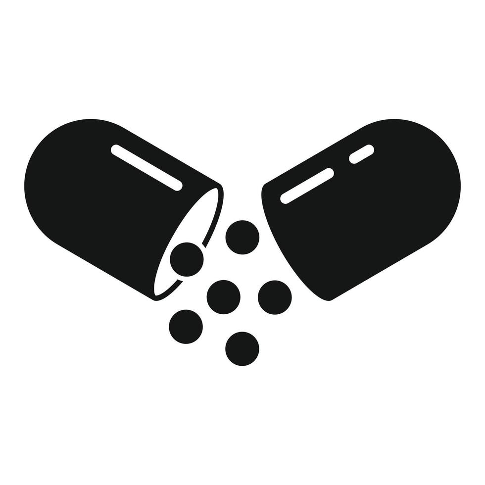 Medical capsule icon, simple style vector