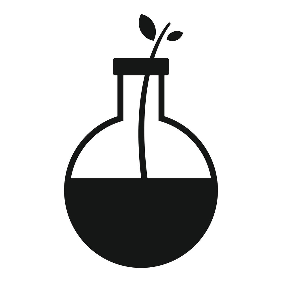 icono de matraz ecológico de homeopatía, estilo simple vector