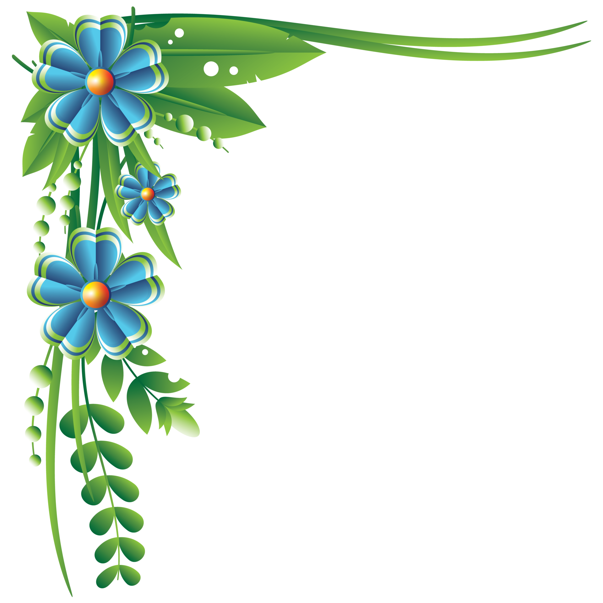 Flowers left top corner frame 14500314 PNG