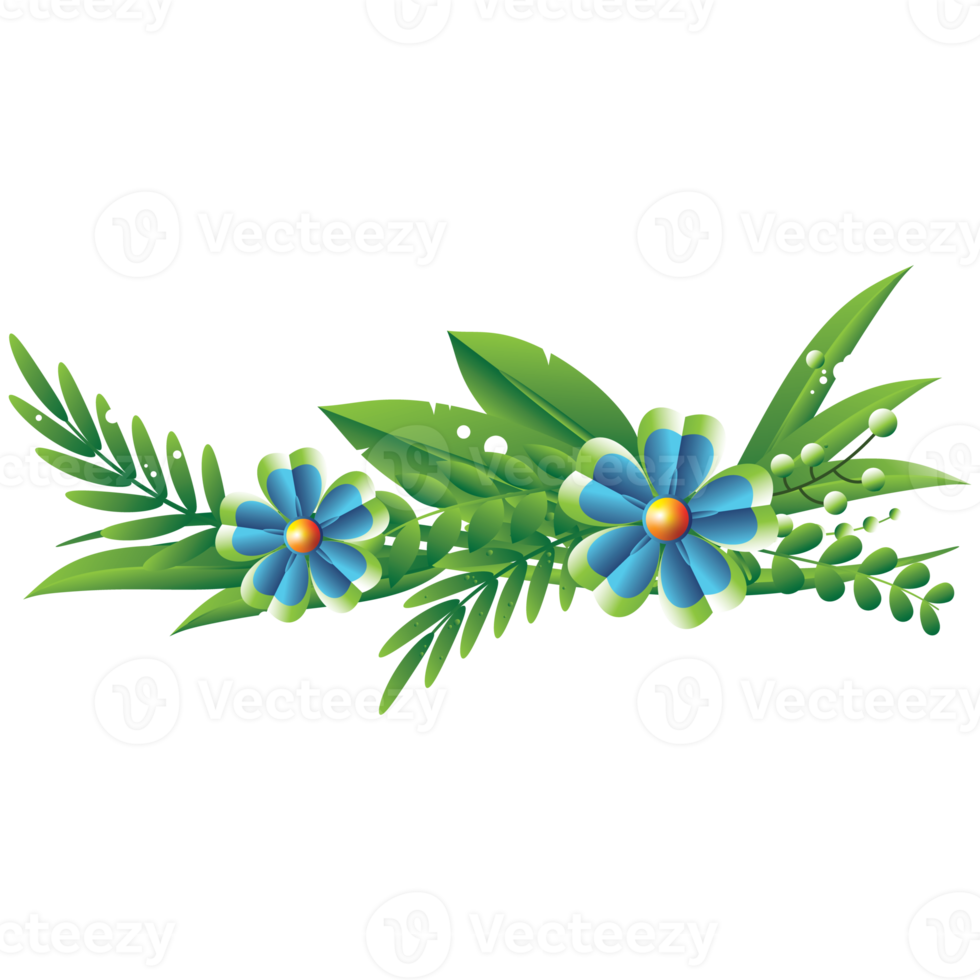 Flowers horizontal frame for decoration 14500322 PNG