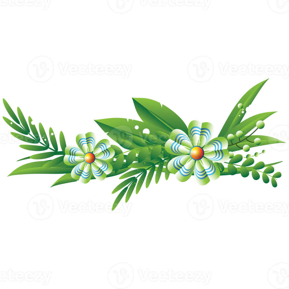 Flowers horizontal frame for decoration 14500326 PNG