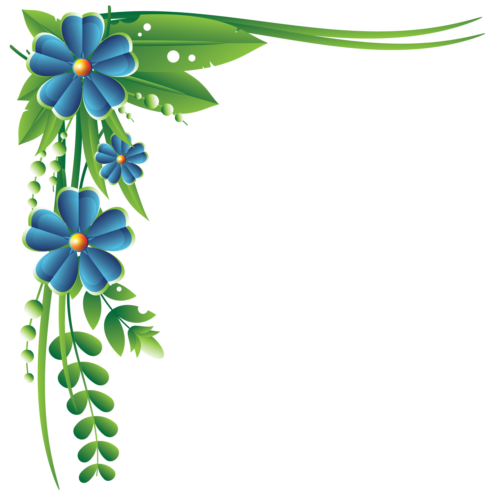 Flowers left top corner frame 14500367 PNG
