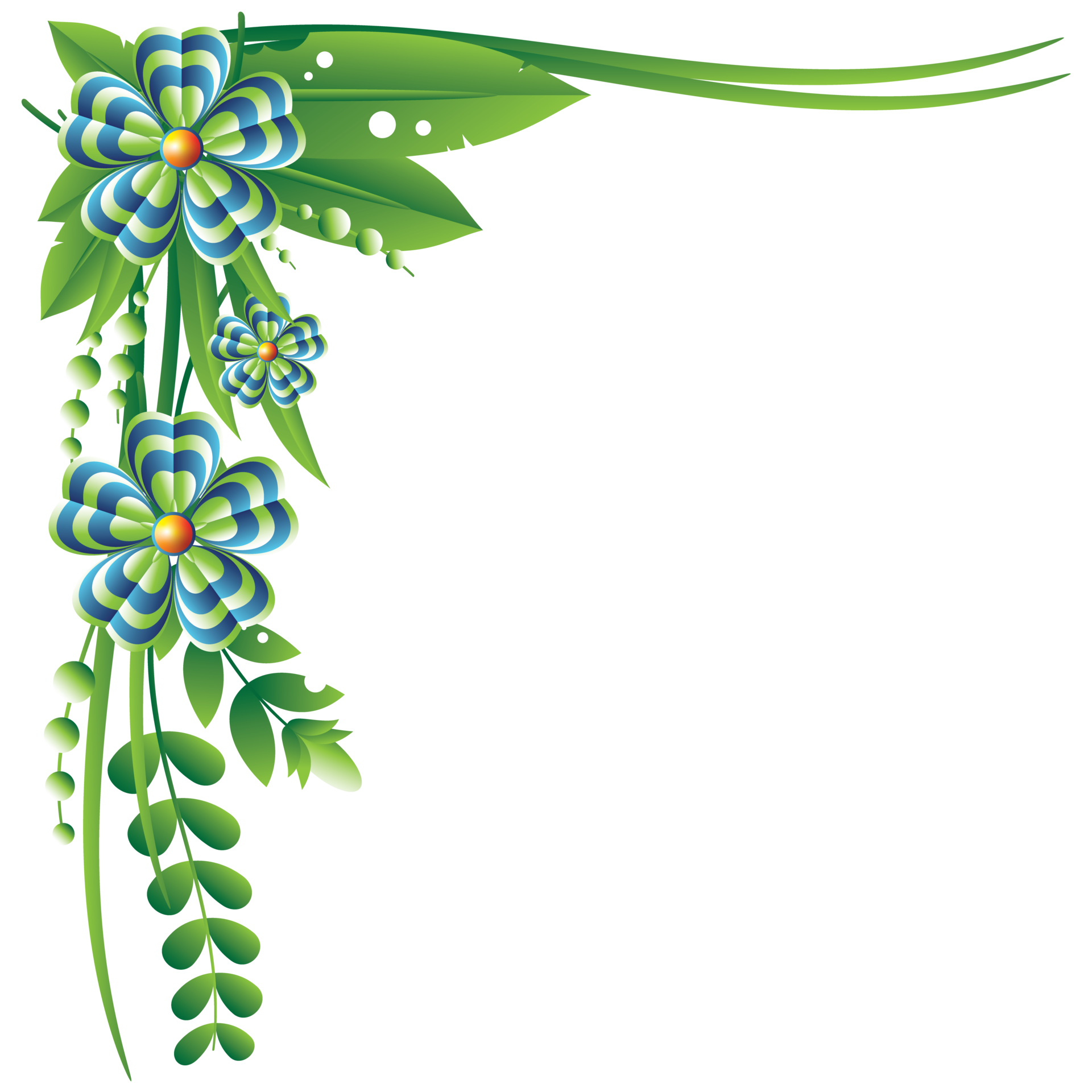 Flowers left top corner frame 14500368 PNG