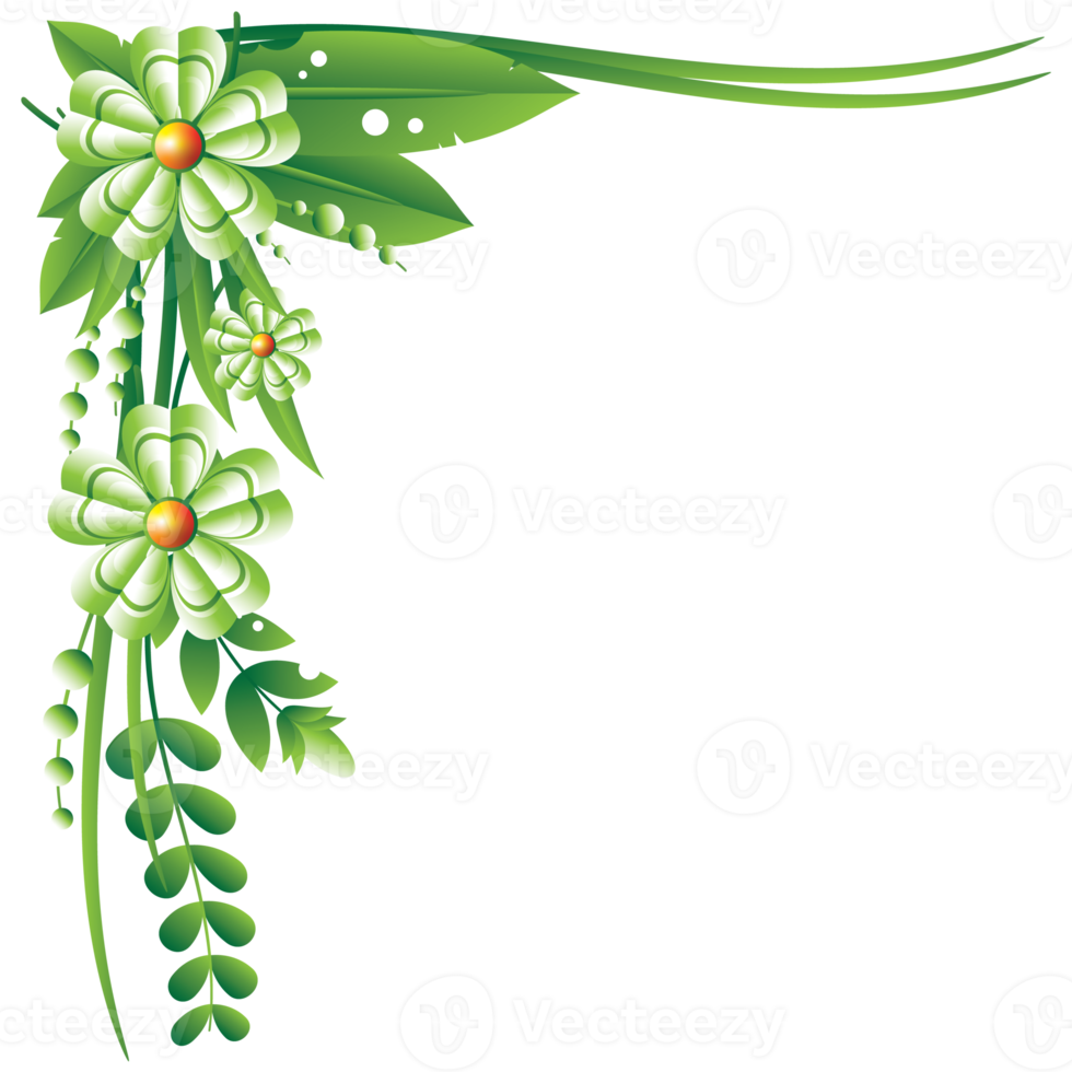 Flowers left top corner frame 14500371 PNG