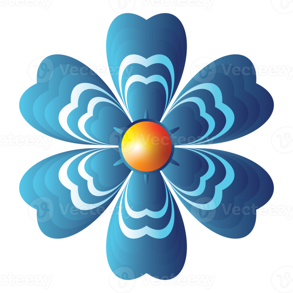 blå blomma illustration design png
