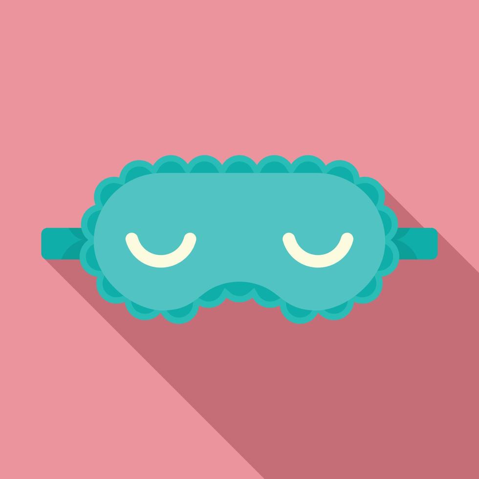 Flight sleeping mask icon, flat style vector