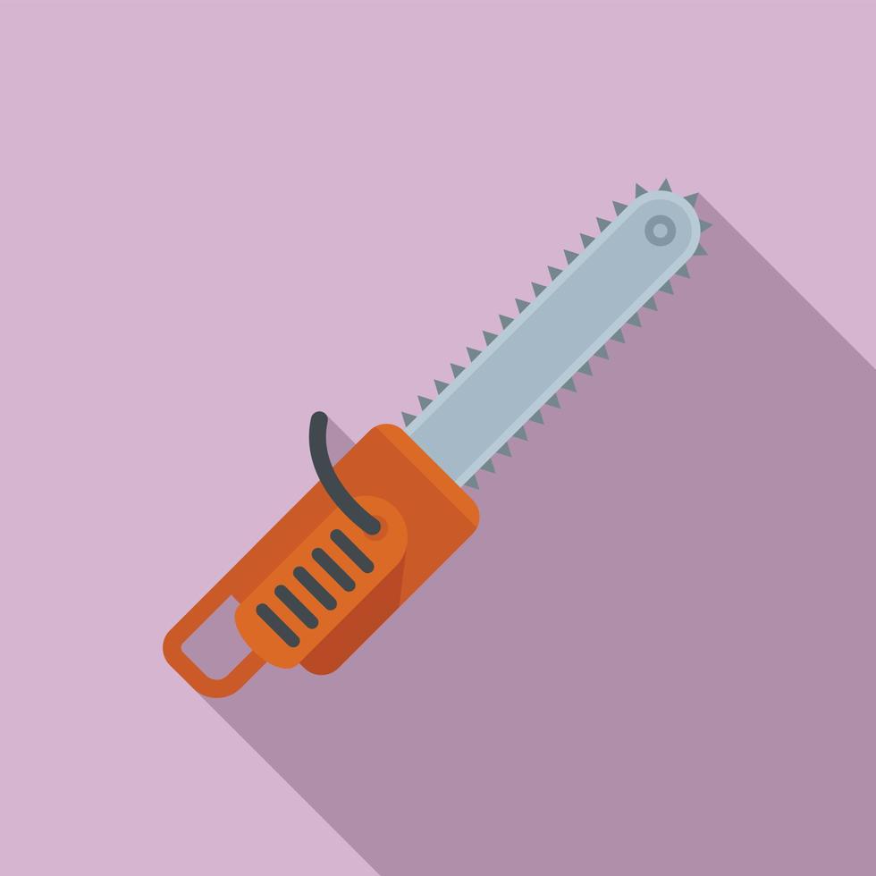 Carpentry chainsaw icon, flat style vector