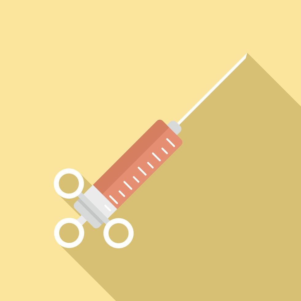 Anesthesia syringe icon, flat style vector