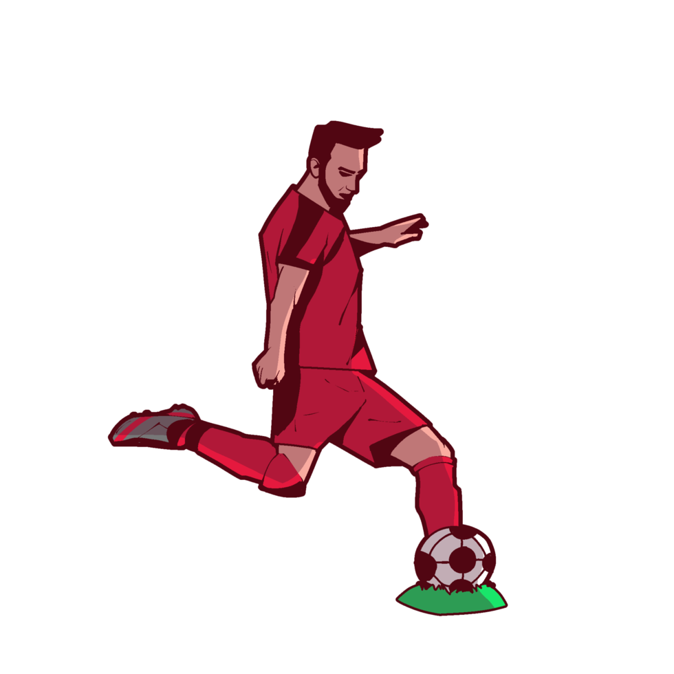 Playing football cartoon illustration sticker png