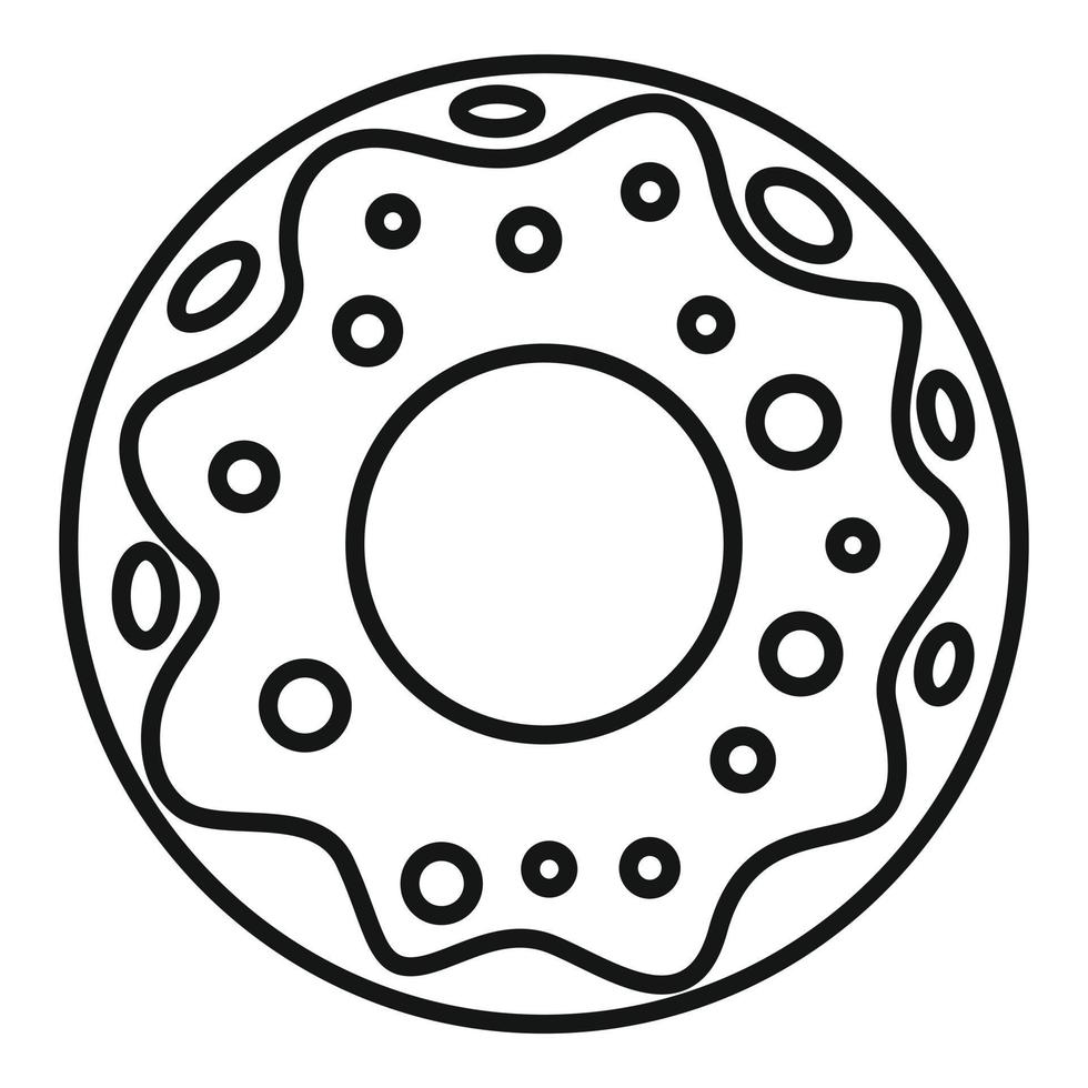 icono de donut de policía, estilo de contorno vector