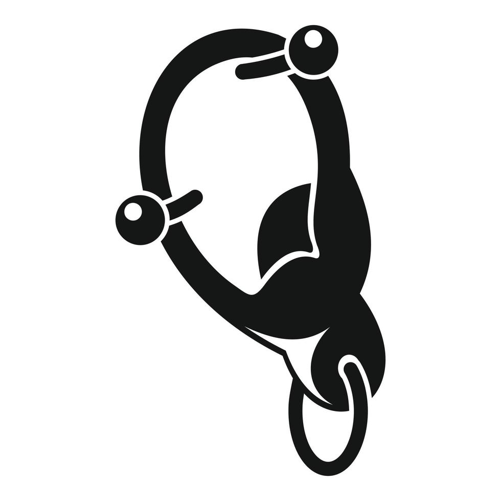 Ear full piercing icon, simple style vector