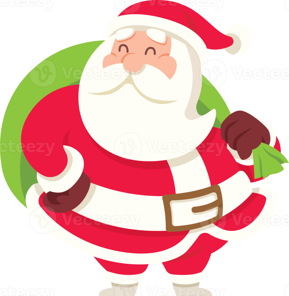 Merry Christmas. Flat design Santa Claus cartoon character png