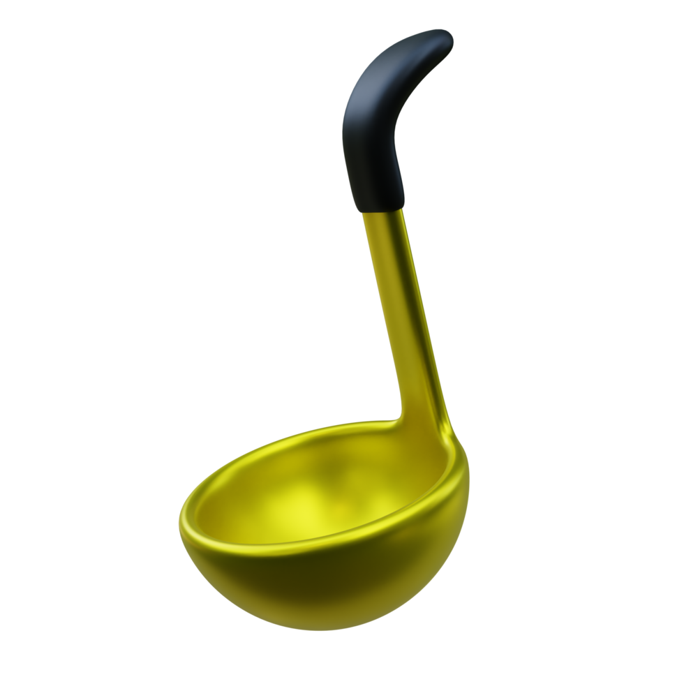 Luxury Gold Ladle 3d Illustration png