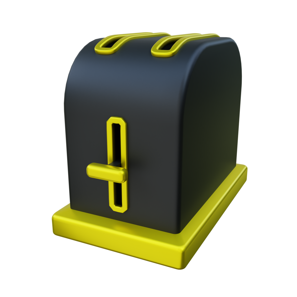 Luxury Gold Toaster 3d Illustration png