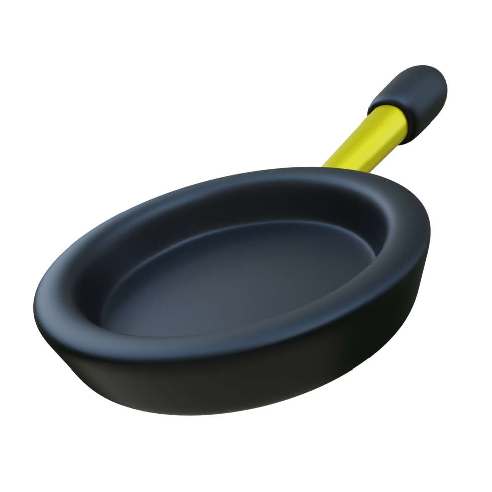 Black and Gold Saucepan 3d Illustration png