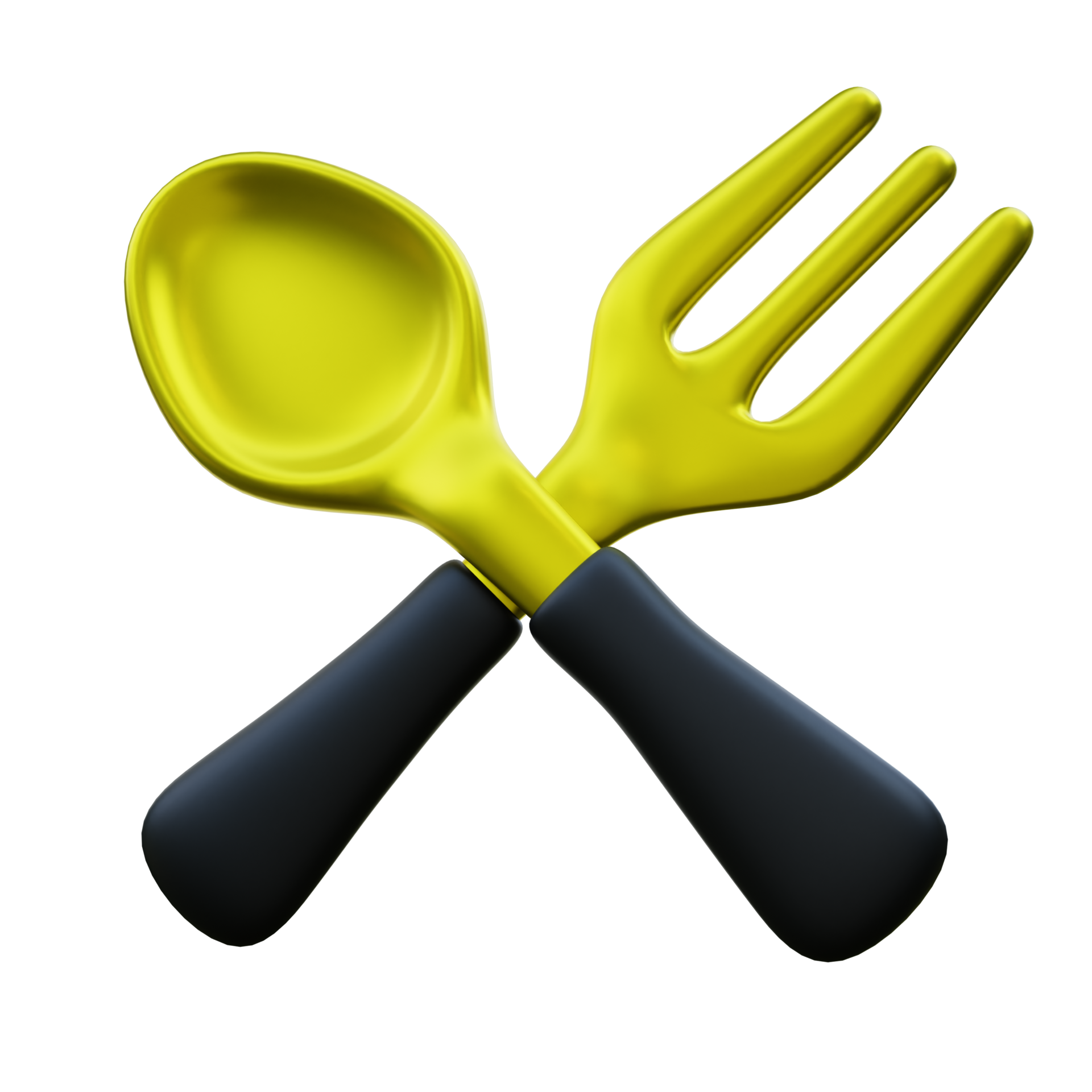 Luxury Gold Fork and Spoon 3d Illustration 14500622 PNG