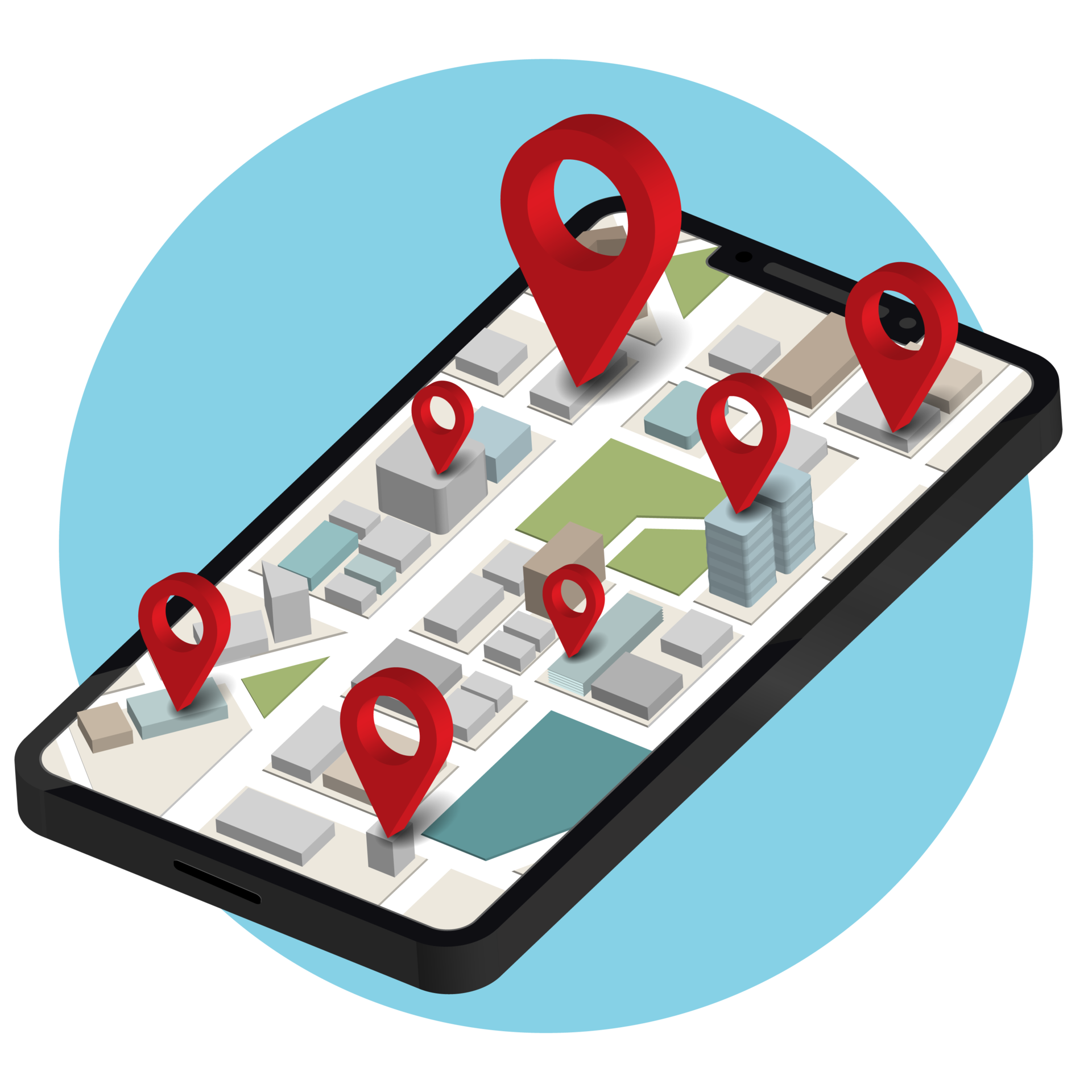 Smartphone Mobile Gps Navigation Illustration Isolated Map Icon With 