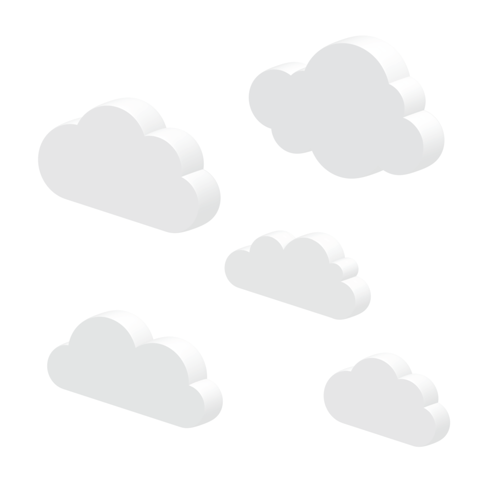 viele wolken isometrischer effekt png