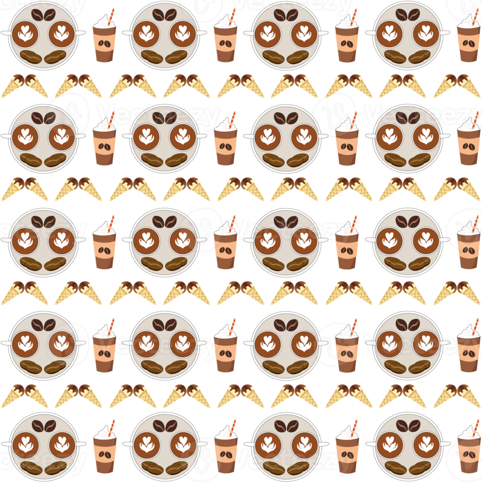 Coffee seamless pattern png