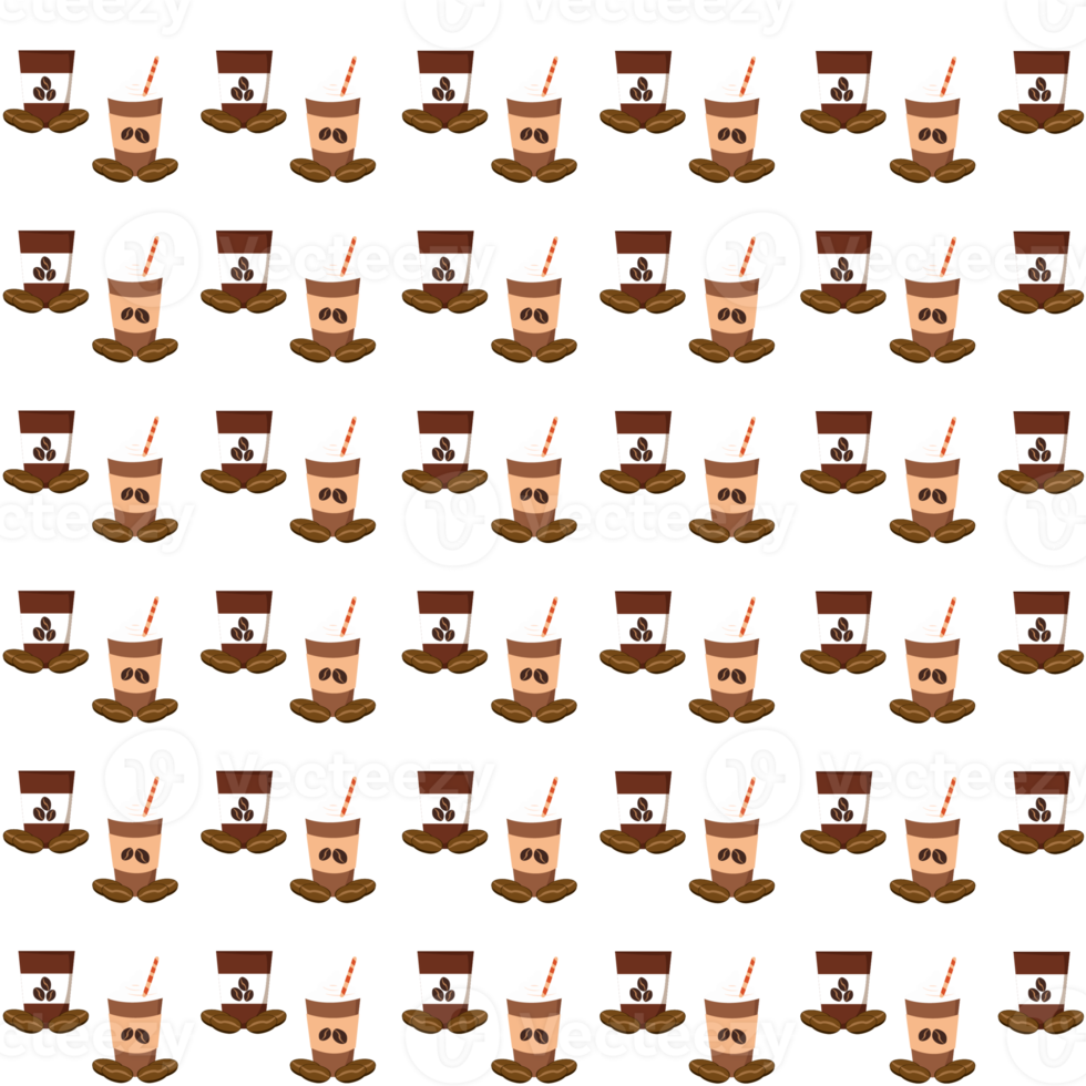 Coffee seamless pattern png