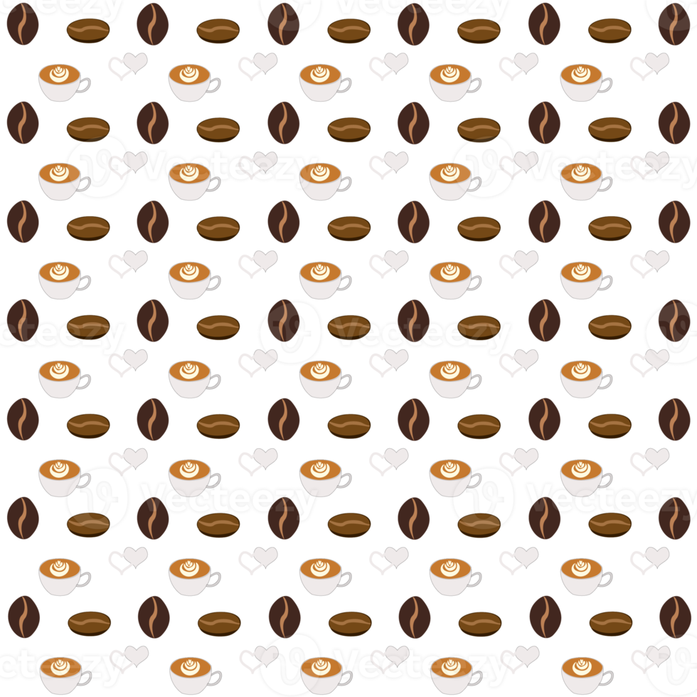 Coffee seamless pattern png