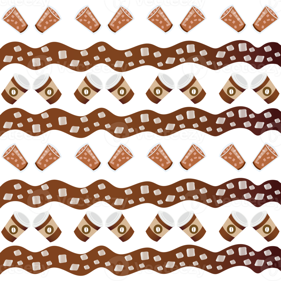 Iced coffee pattern png