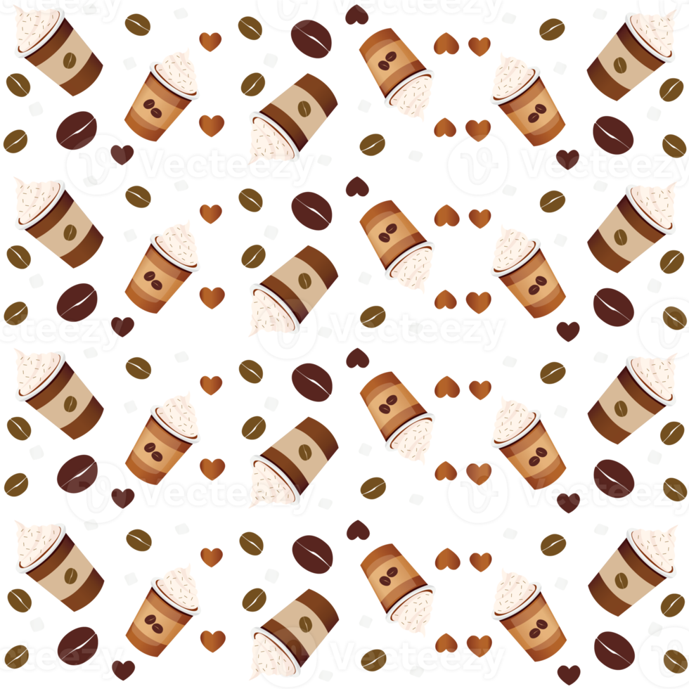 Iced coffee pattern png