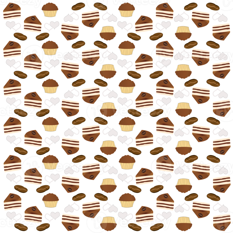 Coffee seamless pattern png