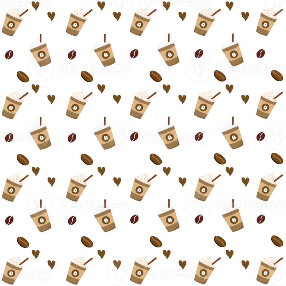 Coffee seamless pattern png