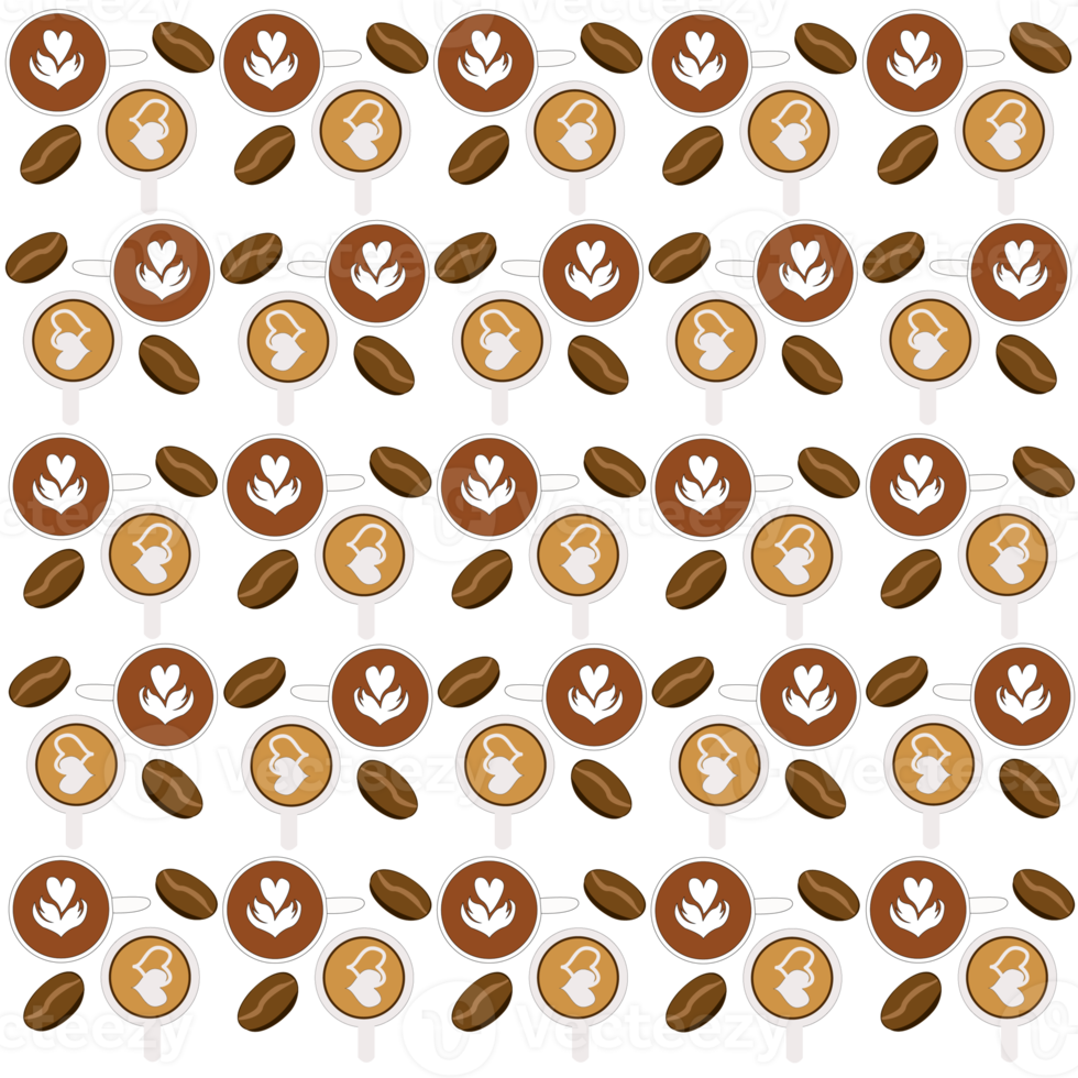 Coffee seamless pattern png