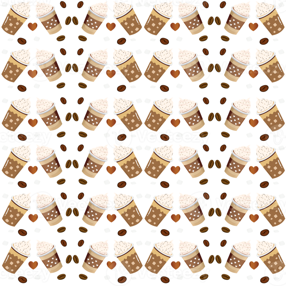 Iced coffee pattern png